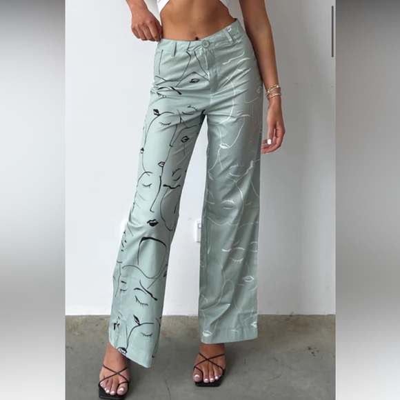 Princess Polly Pants - Princess Polly Mint Green Face It High Waist Trouser Pants. Run small!!